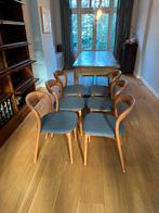 Set van 6x Artisan Neva Light eetkamerstoelen, Hout, Blauw, Zo goed als nieuw, Vijf, Zes of meer stoelen