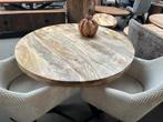 Magazijn leegverkoop ronde eettafel mangohout matrix zwart, Ophalen, Nieuw, Info@wkhome.nl, Argonweg 20 Amersfoort