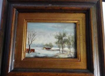 OLIEVERF WINTERLANDSCHAP * Gesigneerd * beschikbaar voor biedingen