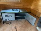 Stoere metalen opbergkast / tv-meubel - industrieel design!, Huis en Inrichting, Ophalen, Gebruikt
