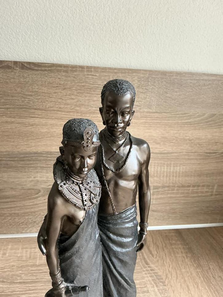 Afrikaans Beeld - Broer en Zus, Antiek en Kunst, Kunst | Beelden en Houtsnijwerken, Ophalen of Verzenden