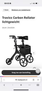 Travixx Carbon Rollator lichtgewicht - netjes - €749 nieuw, Ophalen of Verzenden, Lichtgewicht, Zo goed als nieuw