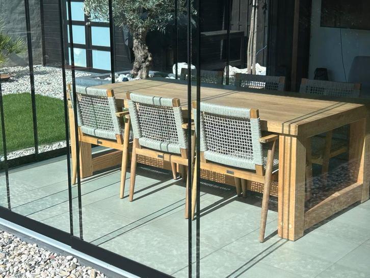6 Nieuwe Teak Tuinstoelen incl. Kussens, Tuin en Terras, Tuinstoelen, Nieuw, Teakhout, Ophalen