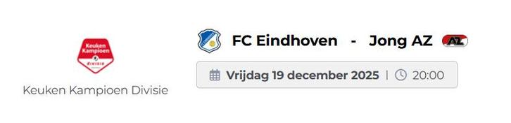 Fc Eindhoven tegen Jong Az tickets, Tickets en Kaartjes, Sport | Voetbal, Twee personen, December, Losse kaart