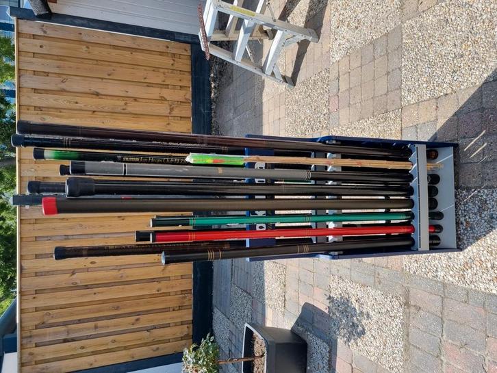 Veel vaste hengels ( zie omschrijving ), Watersport en Boten, Hengelsport | Witvissen, Zo goed als nieuw, Werphengel, Ophalen