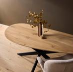 Kiezel eiken eettafel 180cm en 210cm direct uit voorraad, Huis en Inrichting, Tafels | Eettafels, Eikenhout, Nieuw, Vijf personen of meer