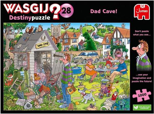 Wasgij Destiny 28 - Dad Cave ! - 1000 stukjes, Hobby en Vrije tijd, Denksport en Puzzels, Nieuw, Legpuzzel, 500 t/m 1500 stukjes