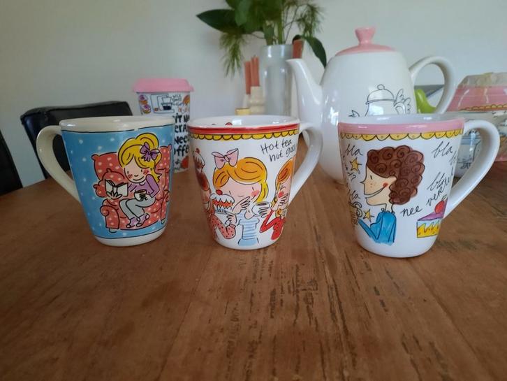 3 x Blond Amsterdam grote mok Bla Bla / samen, Huis en Inrichting, Keuken | Servies, Kop(pen) en/of Schotel(s), Blond Amsterdam