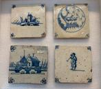 Tegel vier zeldzame oude delfts blauwe tegels enz, Ophalen of Verzenden