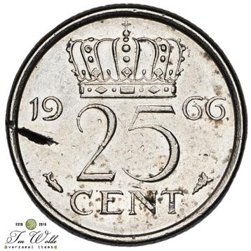 Nederland 25 Cent 1966 misslag. beschikbaar voor biedingen