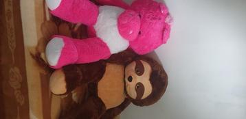 Grote knuffel beer bruin en roze  beschikbaar voor biedingen