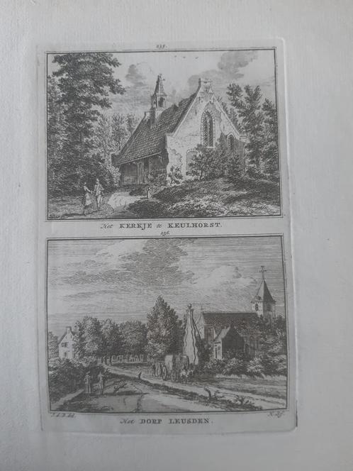 235-236 / Kerk Keulhorst en Dorp Leusden Kopergravure 1773, Antiek en Kunst, Antiek | Boeken en Bijbels, Ophalen of Verzenden