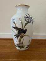 Prachtige Franklin Porcelain vaas met vogel en bloem motief, Ophalen