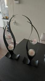 Decoratieve Kandelaars met Bloemen, Antiek en Kunst, Ophalen of Verzenden