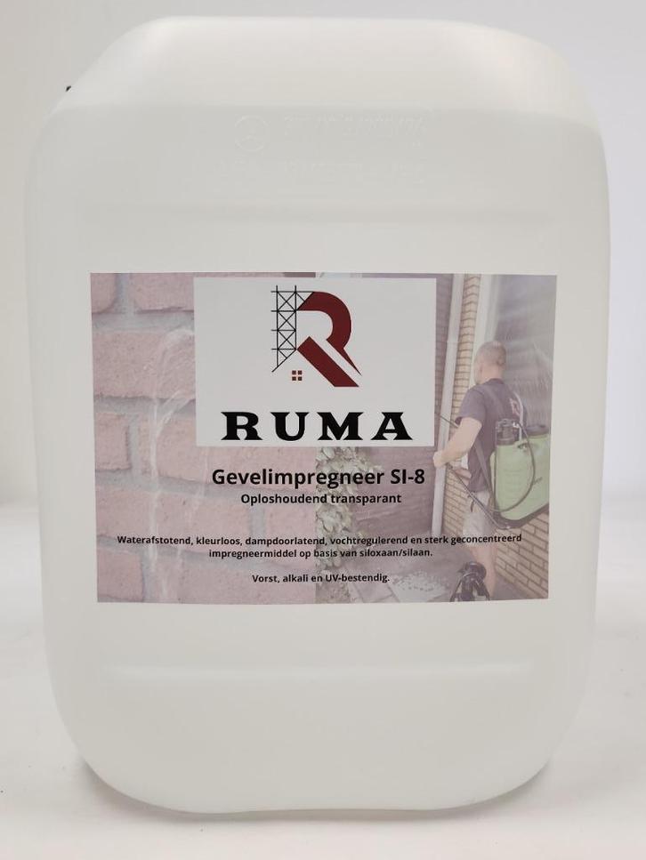 Impregneermiddel SI-8 oploshoudende impregneer voor gevels, Diensten en Vakmensen, Gevelrenovatie en Voegers, Gevelreiniging, Gevelrenovatie
