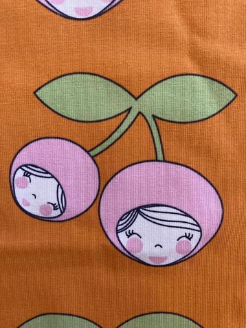 Supertof zacht biologisch tricot - Kersen retrolook  beschikbaar voor biedingen