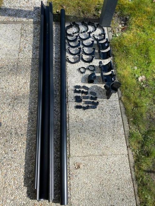 dakgoot en toebehoren (antraciet), Doe-het-zelf en Verbouw, Buizen en Afvoer, Nieuw, Dakgoot, Pvc, Minder dan 2 meter, 80 mm of meer
