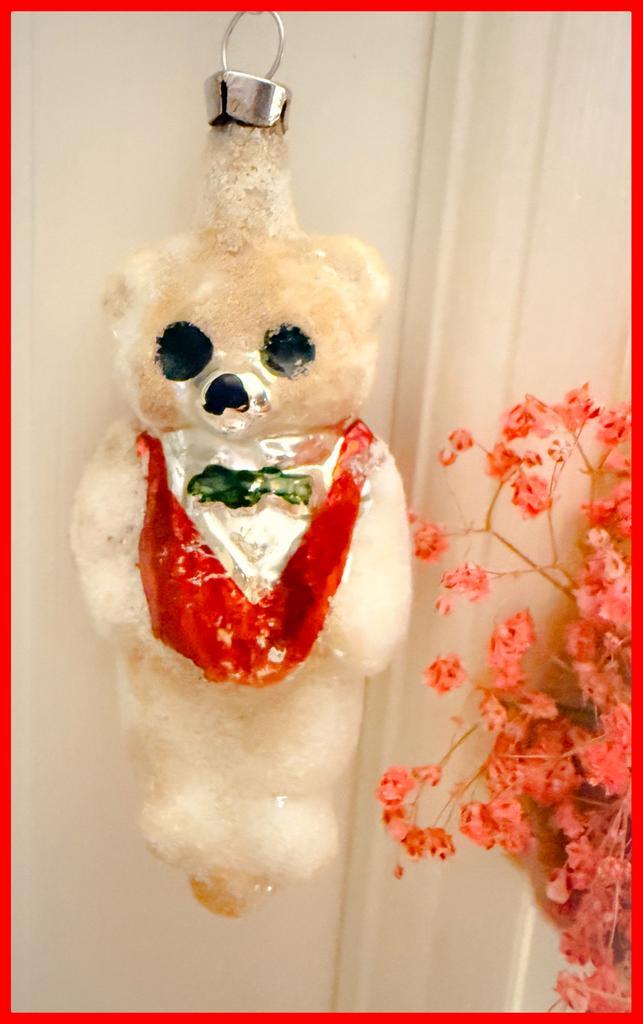 Antieke Kersthanger Kerstbal beertje, Diversen, Kerst, Gebruikt, Ophalen