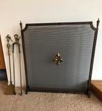 Antiek Haardscherm met haardstel, Ophalen of Verzenden, Gebruikt, Vrijstaande haard, Houthaard