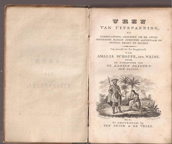 AMALIA SCHOPPE,GEB. WEISE-Uren van Uitspanning of Vertelling, Antiek en Kunst, Antiek | Boeken en Bijbels, Ophalen of Verzenden