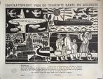 Hugo Brouwer poster/oorkonde "Migratieprent Bakel &Milheeze", Ophalen, Gebruikt, Rechthoekig Liggend, A1 t/m A3