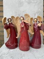 3 abstract muziek engelen kerst engel keramiek beelden, Ophalen of Verzenden, Zo goed als nieuw