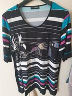 Zwart 't-shirt Doris Streich maat 46 in strepen optiek, Kleding | Dames, Grote Maten, Zo goed als nieuw, Doris Streich, Zwart