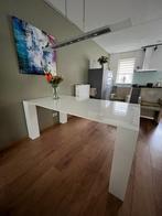 Hoogglans eetkamertafel wit, Huis en Inrichting, Tafels | Eettafels, Ophalen, Overige materialen, Gebruikt, 50 tot 100 cm