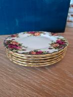 6 gebak schoteltjes old country rose royal albert, Antiek en Kunst, Ophalen of Verzenden