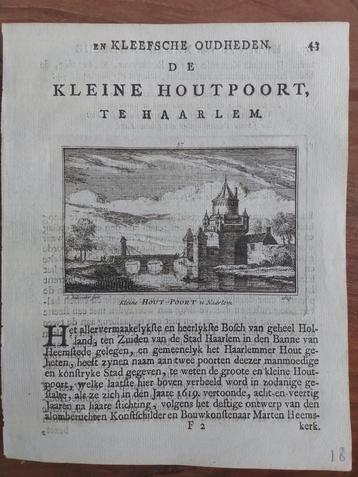 57 / Kleine Houtpoort te Haarlem Gravure 18e eeuw Rademaker beschikbaar voor biedingen