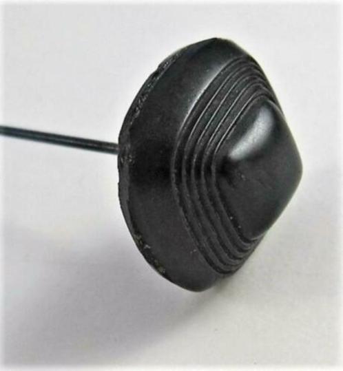 Antieke hoedenpen met zwarte trapsgewijs geribde kop (8024-C, Antiek en Kunst, Curiosa en Brocante, Ophalen