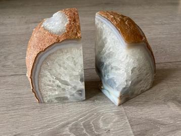 Agaat boekensteunen set natuurlijke kleur 2586 gram beschikbaar voor biedingen