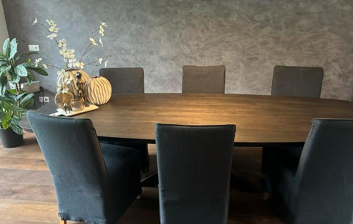 Eetkamerstoelen - Set van 4 of 6 totaalprijs 50,-, Huis en Inrichting, Stoelen, Gebruikt, Vijf, Zes of meer stoelen, Hout, Grijs