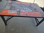 Vintage Salontafel met Metalen Frame, Ophalen, Gebruikt, 50 tot 100 cm, 50 tot 100 cm