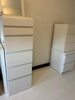 MALM Ladekast 6 lades, wit/spiegelglas, 40x123 cm, Huis en Inrichting, Kasten | Ladekasten, Ophalen, Minder dan 50 cm, Gebruikt