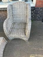 Rieten lounge set met nieuwe kussens, Ophalen, Zo goed als nieuw, Rotan