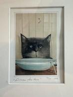 Katten prent / tekening - Norbert Hirmer (dinner), Antiek en Kunst, Ophalen of Verzenden