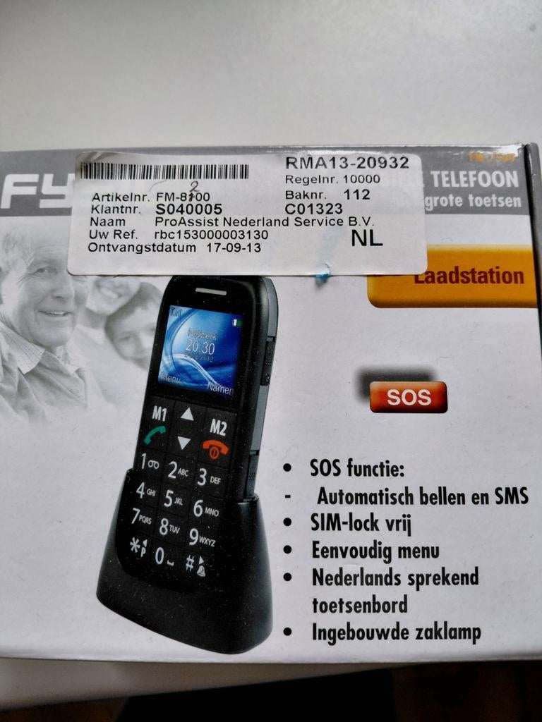 Fysic FM-8700 Senioren Telefoon Prepaid - Simlockvrij, Ophalen, Nieuw, Minder dan 3 megapixel, Klassiek of Candybar