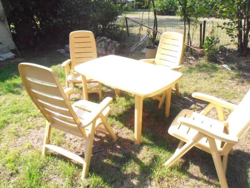 tuinset, Tuin en Terras, Tuinsets en Loungesets, Gebruikt, Kunststof, 4 zitplaatsen, Ophalen