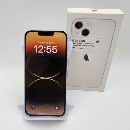 Apple iPhone 13 128GB 81% Starlight Met Doos | Zeer Nette St, Telecommunicatie, Mobiele telefoons | Apple iPhone, Zo goed als nieuw