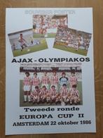 Poster Ajax - Olympiakos 22 oktober 1986, Ophalen of Verzenden, Zo goed als nieuw, Ajax, Poster, Plaatje of Sticker