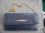 blauw enveloppe tasje met goudkleur schouderketting, Verzenden, Dames