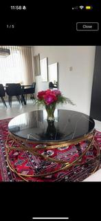 Ronden marmeren tafel, Huis en Inrichting, Tafels | Salontafels, Ophalen, Rond, 50 tot 100 cm, Zo goed als nieuw