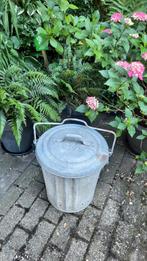 Zinken PRULLEBAK VUILNISBAK VUILEMMER, Tuin en Terras, Bloembakken en Plantenbakken, Ophalen, Gebruikt, Minder dan 30 cm, Rond