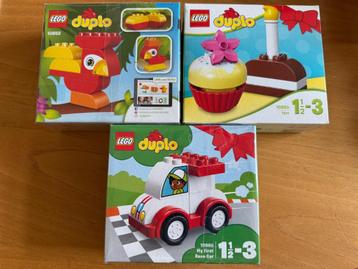 Lego 10850 + 10852 + 10860 Duplo taartje papegaai racewagen beschikbaar voor biedingen