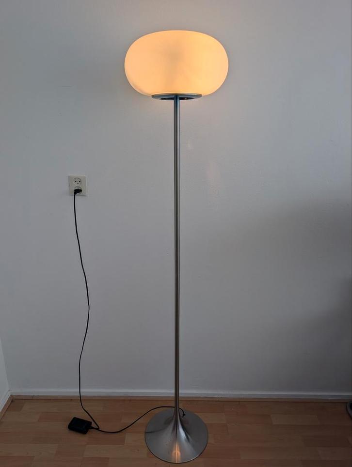 Vintage Tulp Staande Lamp - Dimbaar, Huis en Inrichting, Lampen | Vloerlampen, Gebruikt, 150 tot 200 cm, Glas, Metaal, Ophalen of Verzenden