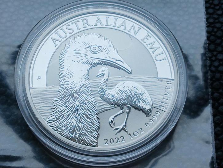 2022 Australia Emu 1 oz silver BU, Postzegels en Munten, Munten | Oceanië, Zilver, Ophalen of Verzenden
