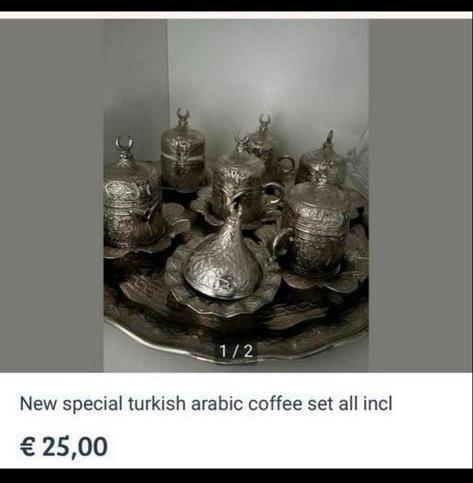 New! Authentieke Arabisch Turkse Koffieset, Antiek en Kunst, Antiek | Servies compleet, Ophalen of Verzenden