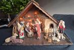 Kersstal met figuren en extra's  l60 x b32 x h35 cm, Diversen, Kerst, Ophalen, Zo goed als nieuw