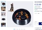 Anti schrok bak - voerbak voor hond of kat - zwart of wit, Verzenden, Nieuw